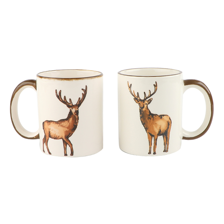 Factory Wholesale Deer Ceramic Coffee Mugs Gift Acc