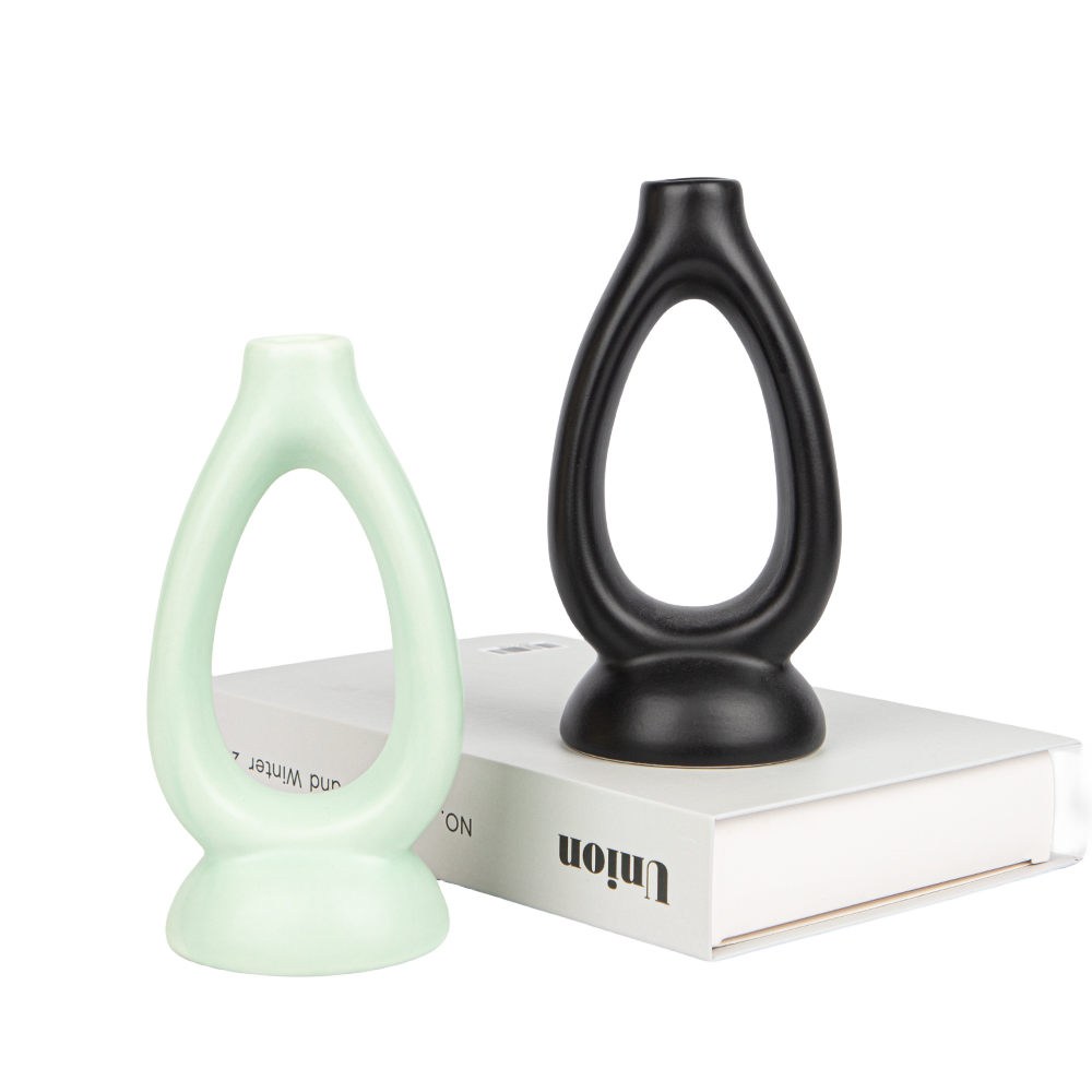 qinge Candlestick Two Teardrop-Shaped Ceramic Candle Holders
