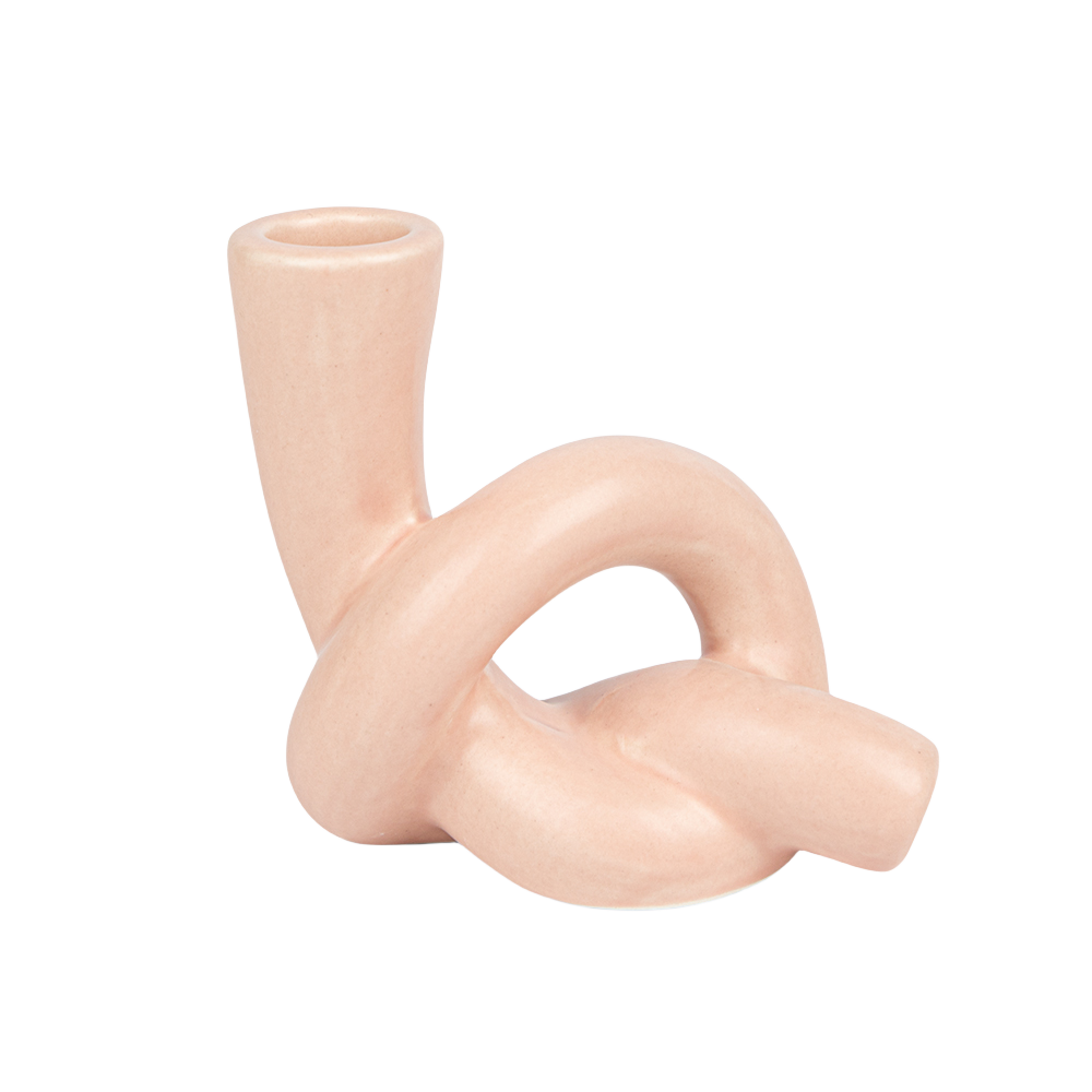 qinge Candlestick Ceramic Twisted Tube Candle Holder Factory Prices