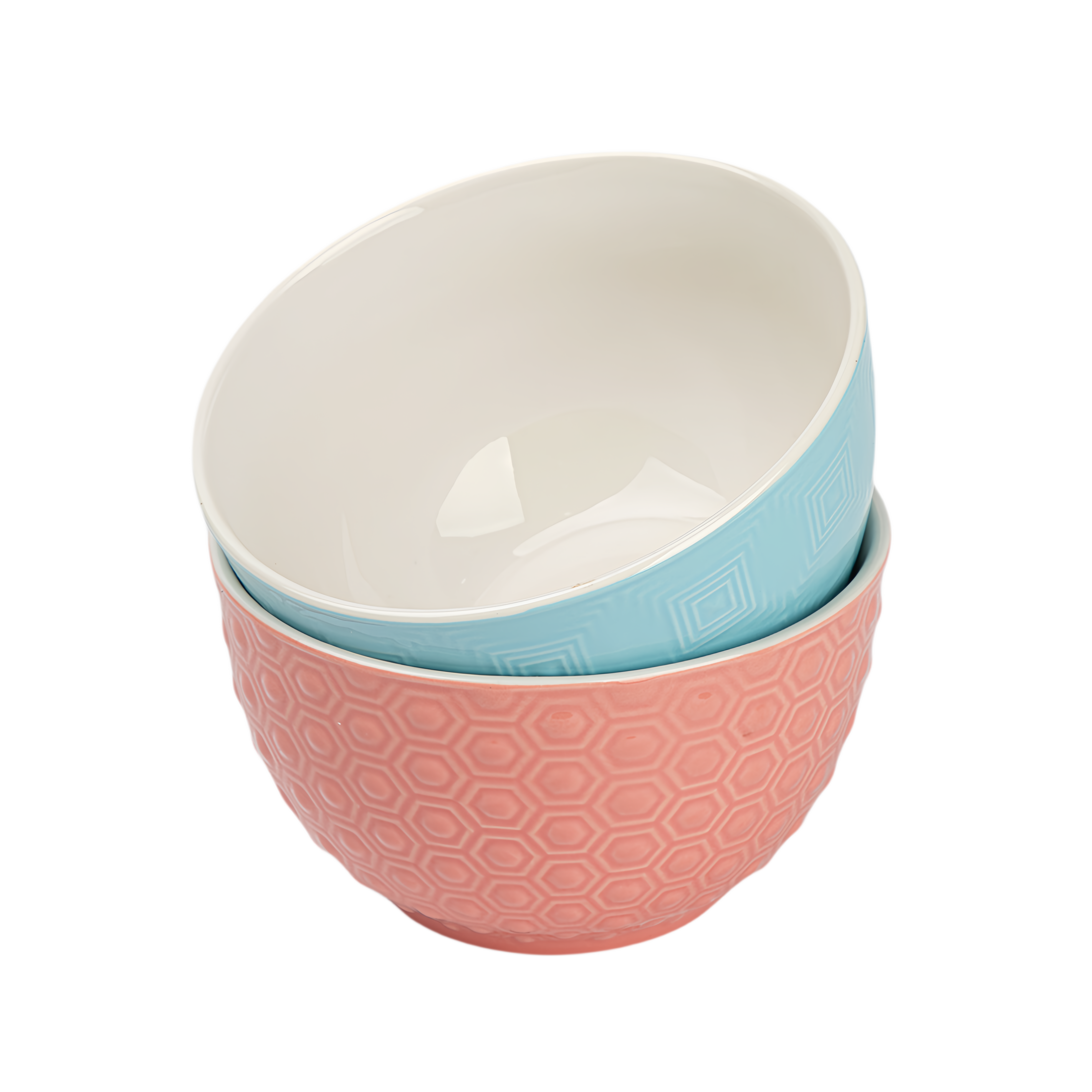 qinge Honeycomb Textured Ceramic Rice Bowl