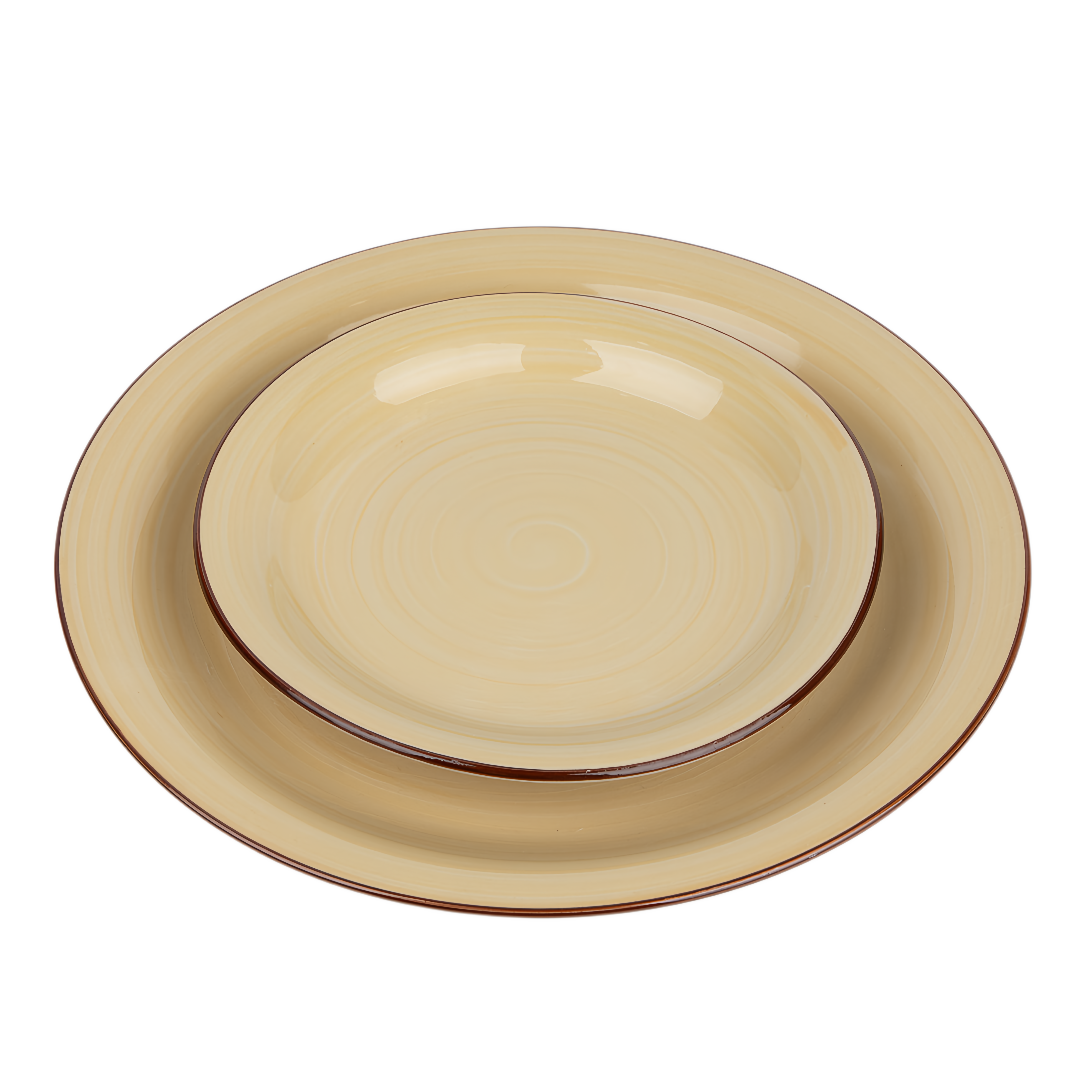 qinge Vintage Ceramic Round Plate Set of Two