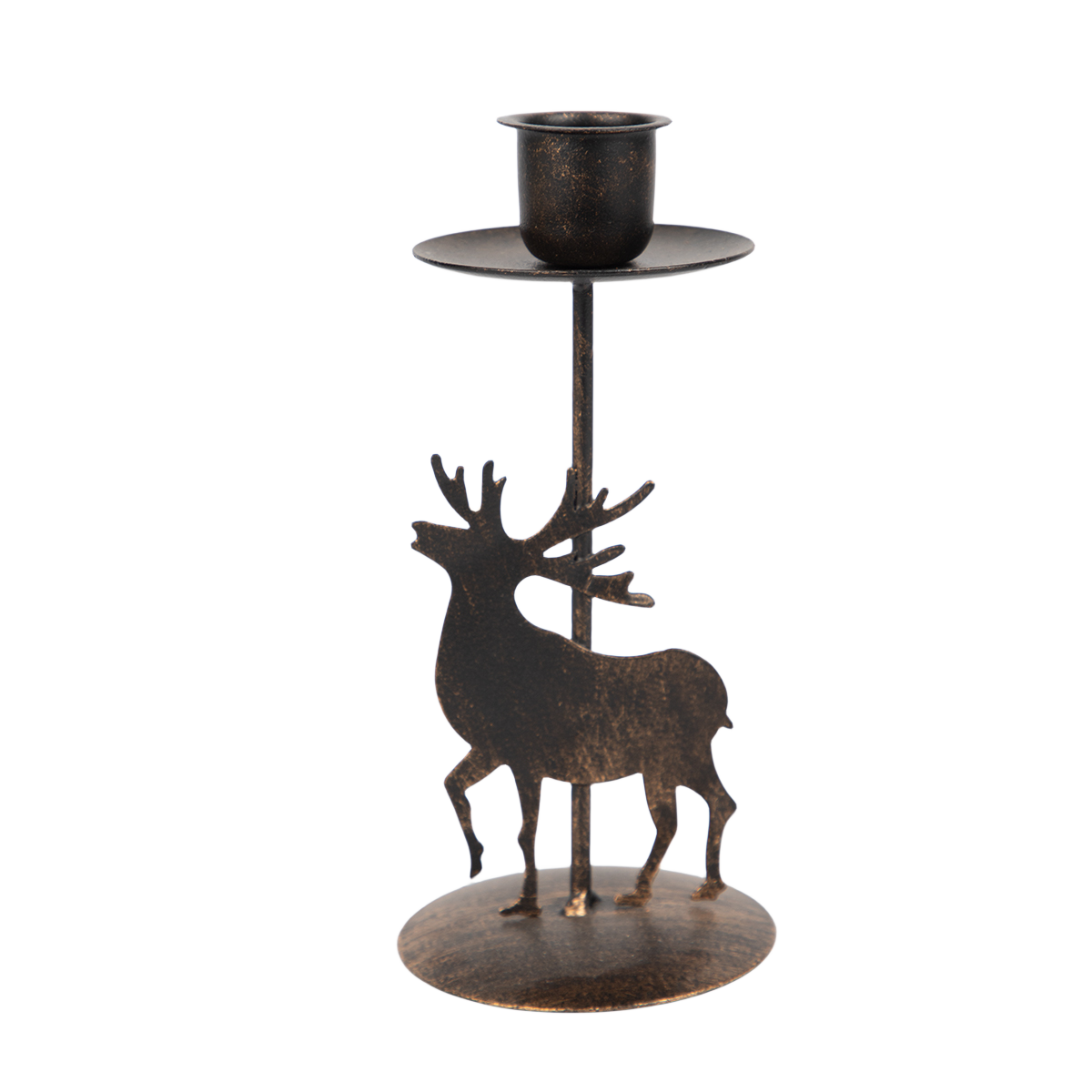 qinge Candlestick Black Iron Deer Candle Holder Factory Prices