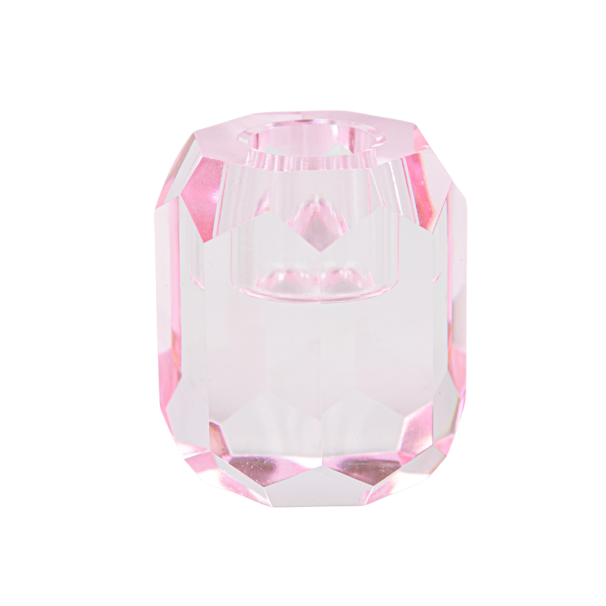 qinge Candlestick Pink Irregular Crystal Candle Holder
